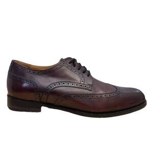 Dino Monti Alpha Mens Burgundy Leather Oxfords Lace Up Wingtip Brogue Shoes 13AA